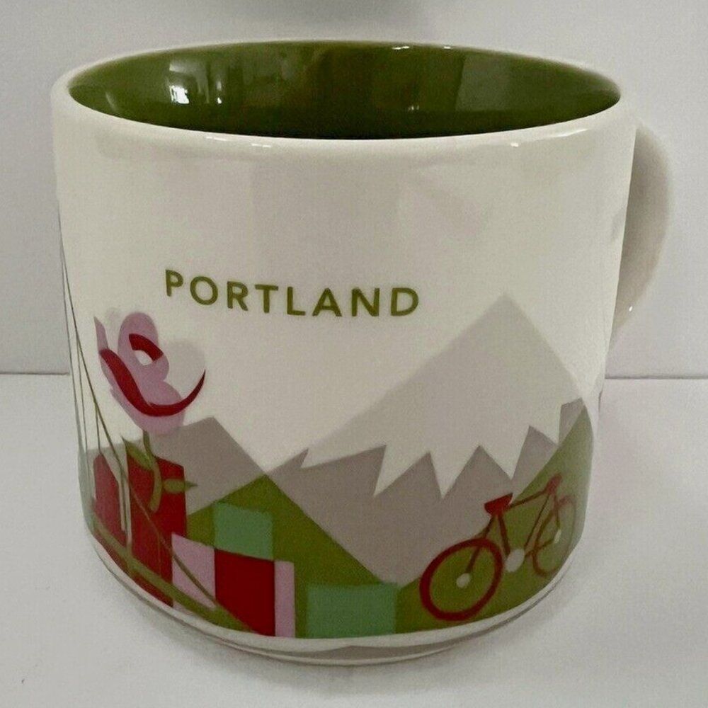 New Starbucks Portland Coffee Tea Mug You are Here Collection 2013 Green Red